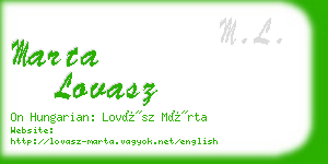 marta lovasz business card